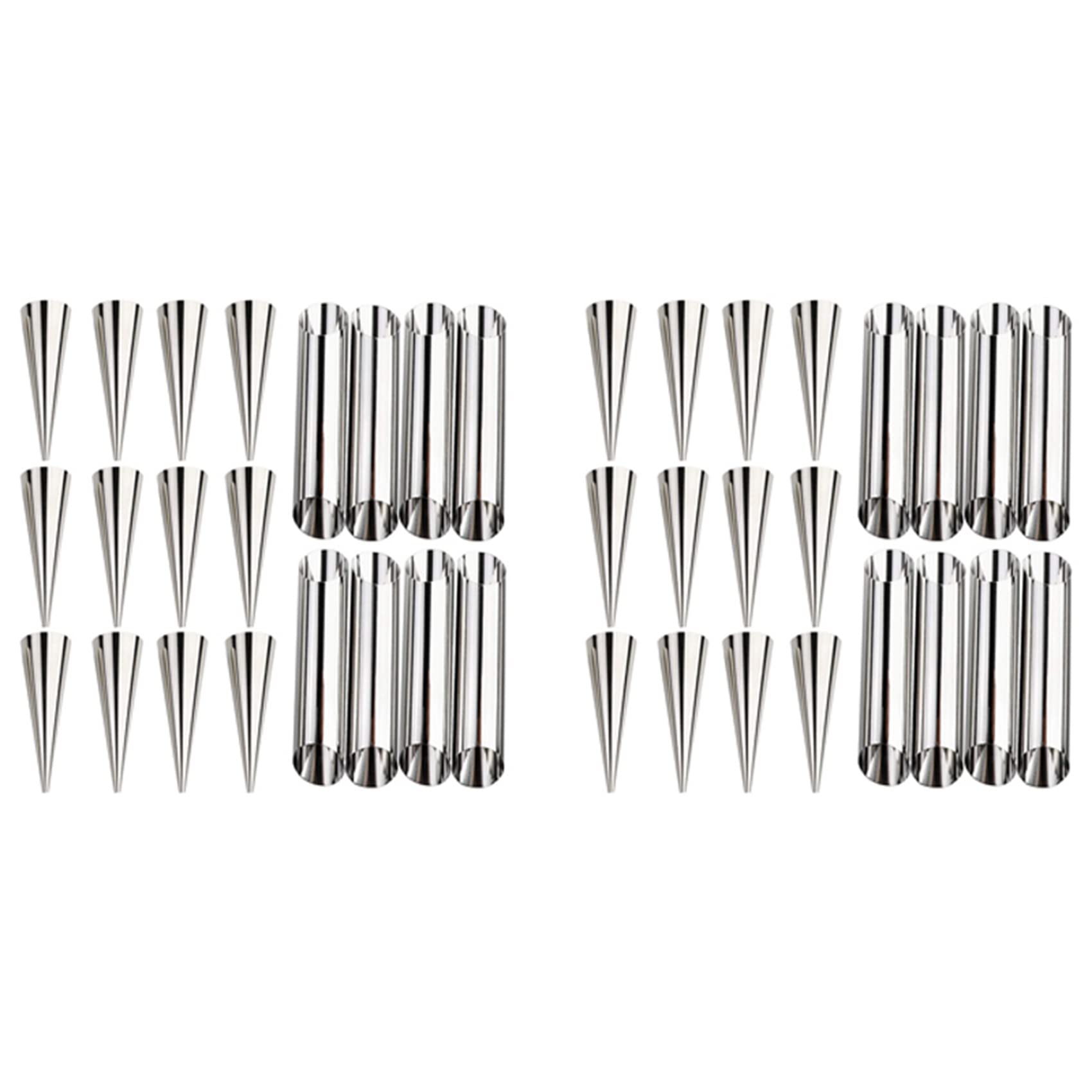 Moldes de acero inoxidable de alta resistencia para de tubos cannoli y conos