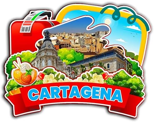 Cartagena Región de Murcia España Imán para Nevera Imán de Madera 3D Monumentos de Viaje Coleccionables Recuerdos Decoración Hecho a Mano -3788