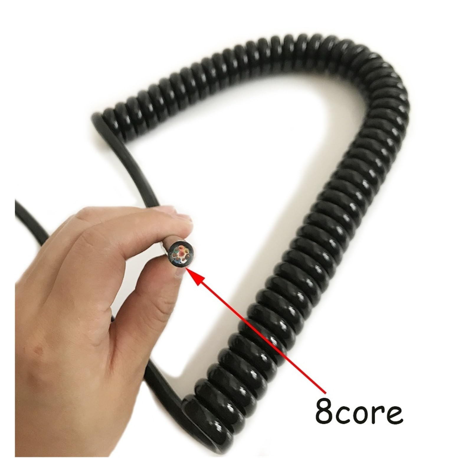 Câble électrique spiralé, Câble spiralé 8 conducteurs 0,2 mm2 PU 1 m 2 m 3,0 m