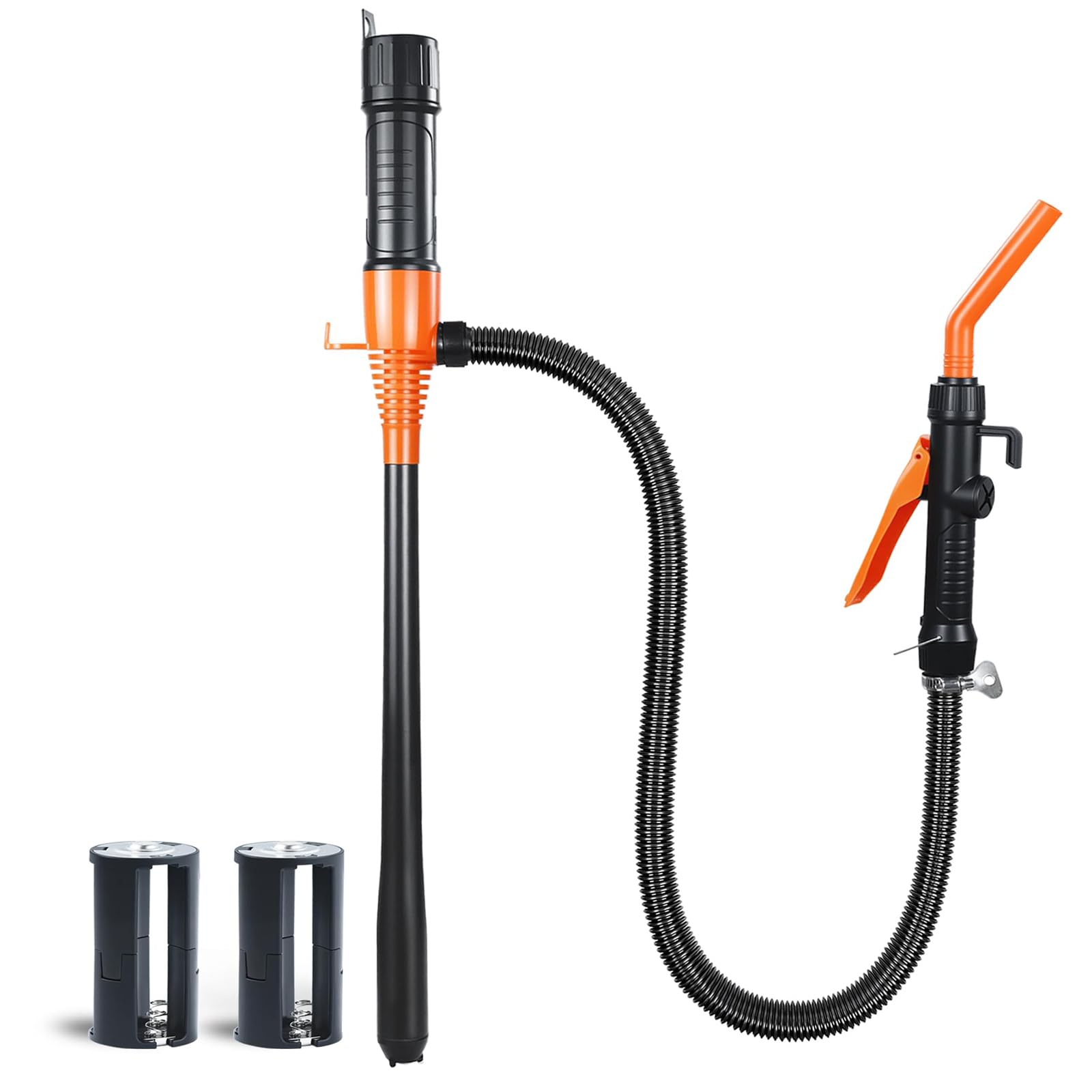 Pompa di Trasferimento Carburante Elettrica, SINZONEu® Pompa a Sifone Portatile 2.4GPM a Batteria, per Benzina, Diesel, Olio, Acqua, per Auto, Barche, Camper, Tosaerba