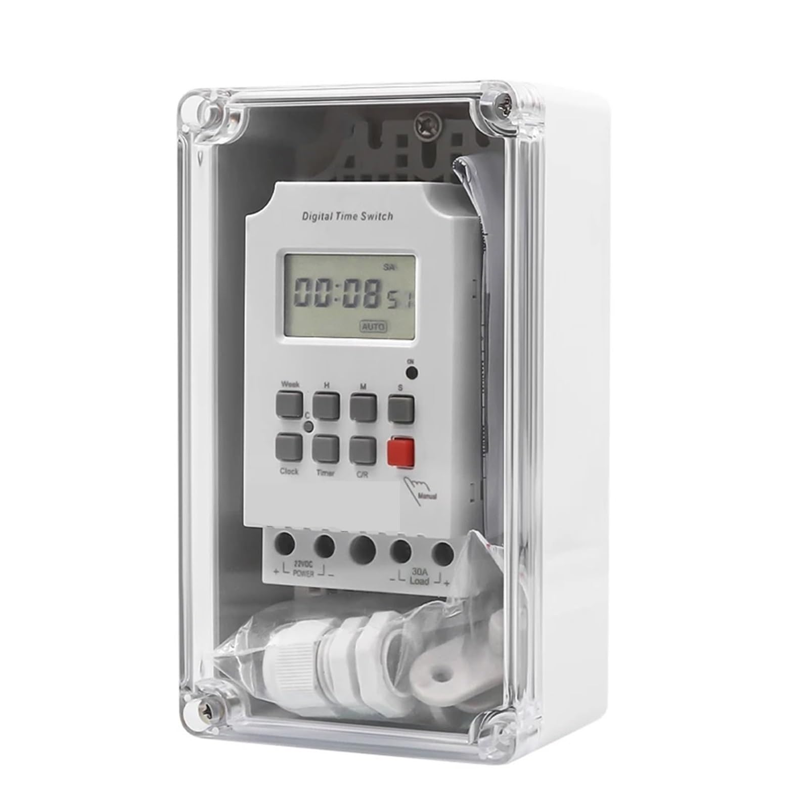 Timer Digitale 220VAC 30A con Scatola Impermeabile, for Interruttore Timer Digitale Esterno