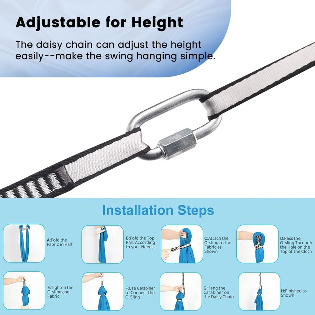 2-Layer Safe 360° Swivel Sensory Swing for Kids Adults Pod Swing Special Needs Indoor Outdoor Snuggle Swing Hanger Hammock for Calming, Autism, ADHD Aspergers Therapy Cuddle, Sensory Seat Aerial Yoga - Image 8