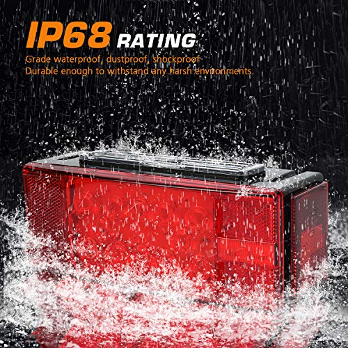 Linkitom Submersible Led Trailer Light Kit, Super Bright Brake Stop Turn Tail License Lights For Camper Truck Rv Boat Snowmobile, Ip68 Waterproof, Dot Approval #TOP5