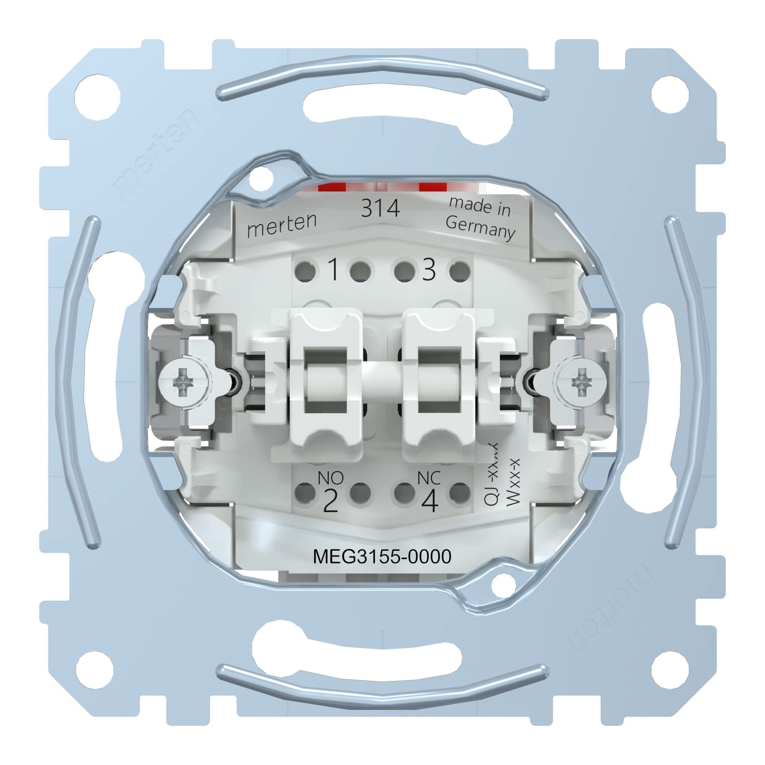 Schneider Electric Merten Doppeltaster-Einsatz, Unterputz, Steckklemmen, 1-polig, 10A, AC, 250V, Artikelnummer MEG3155-0000 (Packung mit 3)