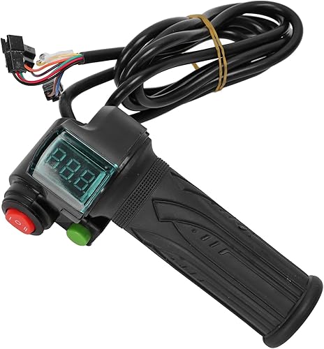 Miniatura 3 de 1 par de empuñaduras de acelerador para manillar, pantalla en tiempo real, agarre del acelerador giratorio con dispensador de fuente roja, para