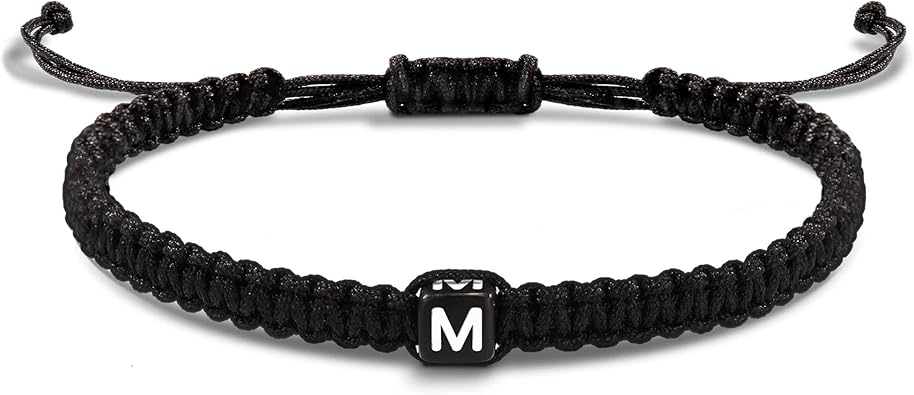 Initial Bracelets for Women Men Gifts for Her Teen Girl Best Friend Birthday Graduation Dainty Braided Bracelets Letter A-Z Charm Adjustable Link Mother's Day Jewelry Mom Christmas Gifts Valentine's Day Jewelry