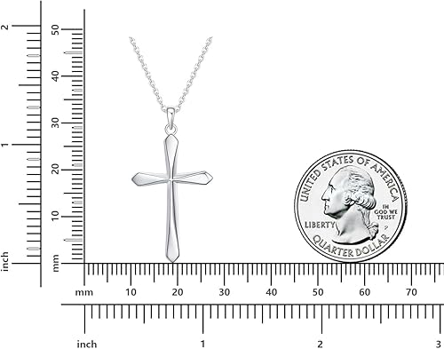 Miniatura 6 de Rnivida 925 Sterling Silver Cross Pendant Necklace, Simple Cross Jewelry Gift for Women Teen Girls