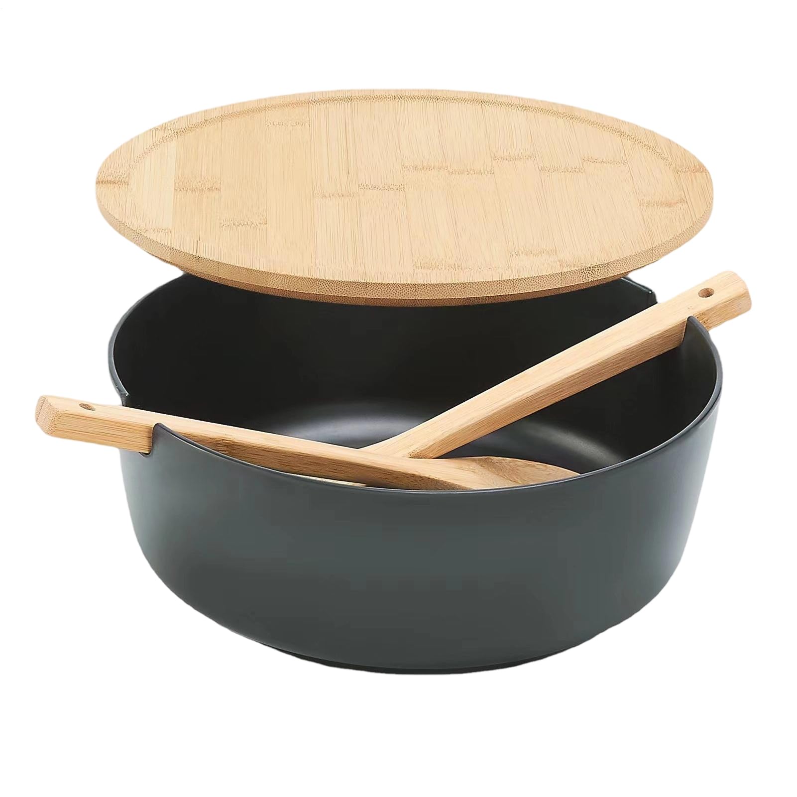 Bol Para Servir Ensaladas Vajilla Cocina Madera Mezcla Frutas Verduras | Ensaladera Frutas Tapa Contenedores Alimentos Snacks Pasta Cereales Fideos Preparación Comidas Almuerzo Cena Camping Hogar