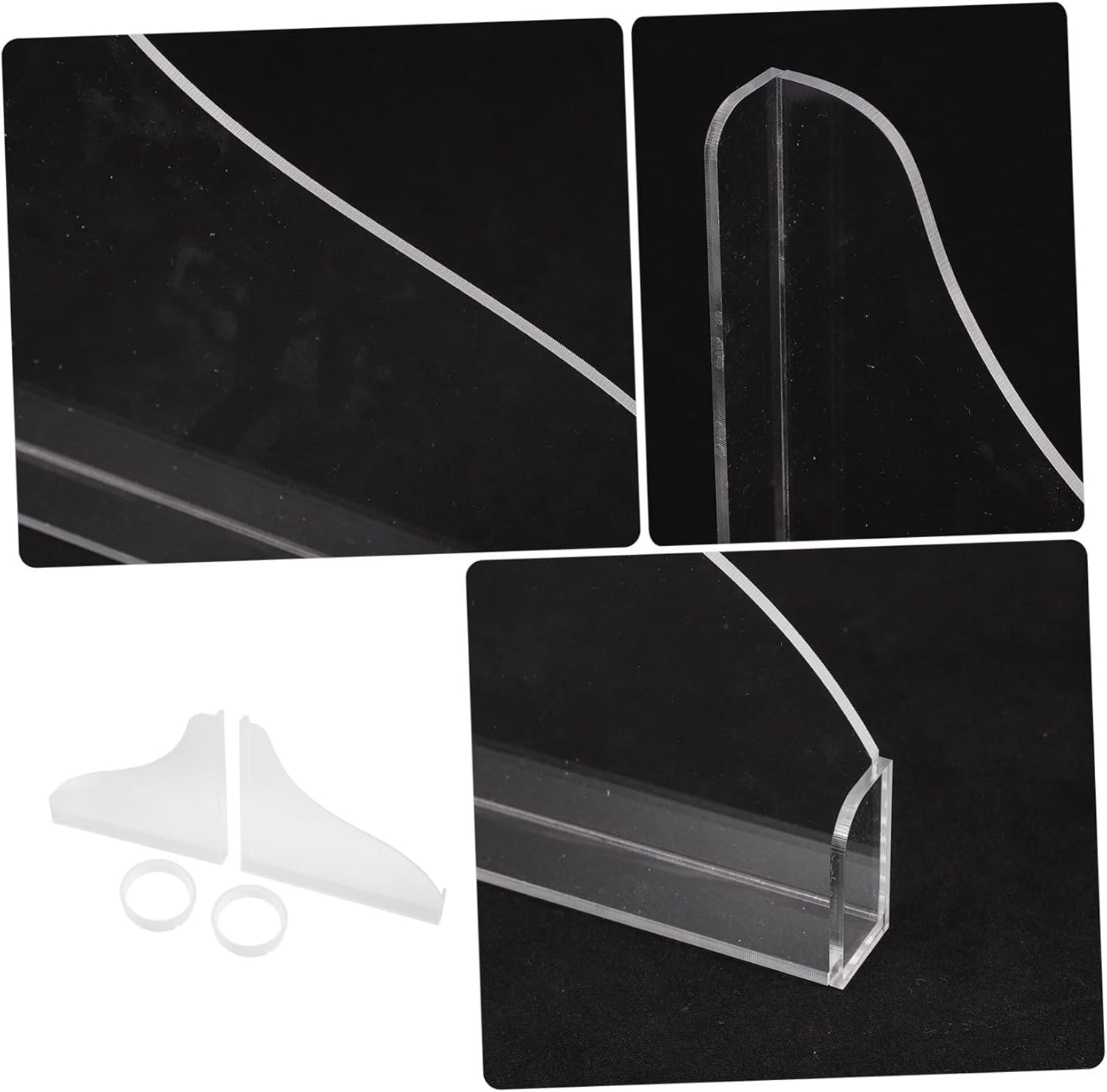 2pcs Corner Splashing Guards for Bathtubs Transparent Acrylic Water Guards with Adhesive Tapes Multipurpose Bathroom Protection and High Design
