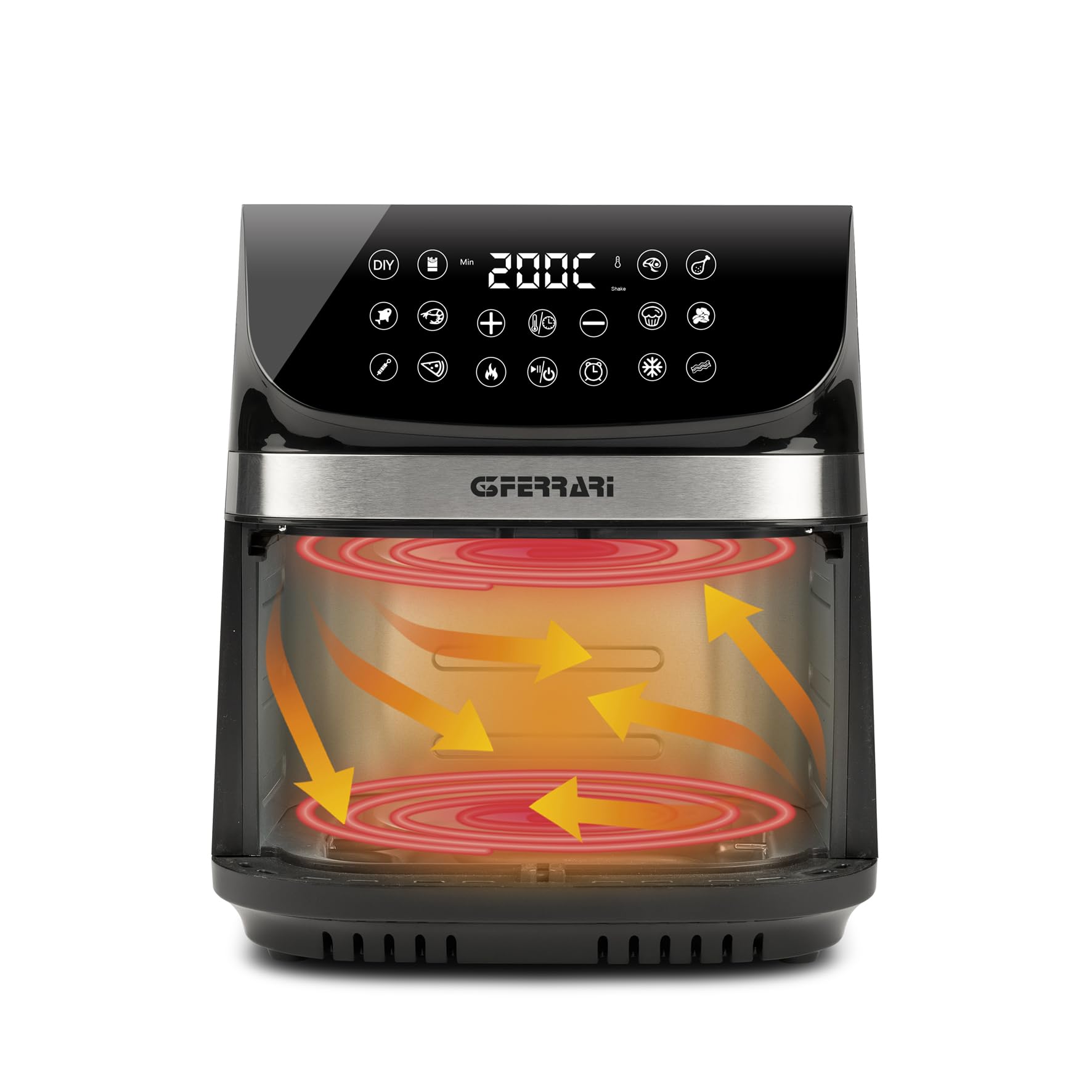 G3 Ferrari G10215 Friggisano Star Friggitrice ad Aria 9 Litri, 2200 W, 12 programmi, Display digitale, Temperatura 80° - 200°C, Timer 60 min, Doppia resistenza, Ricettario incluso