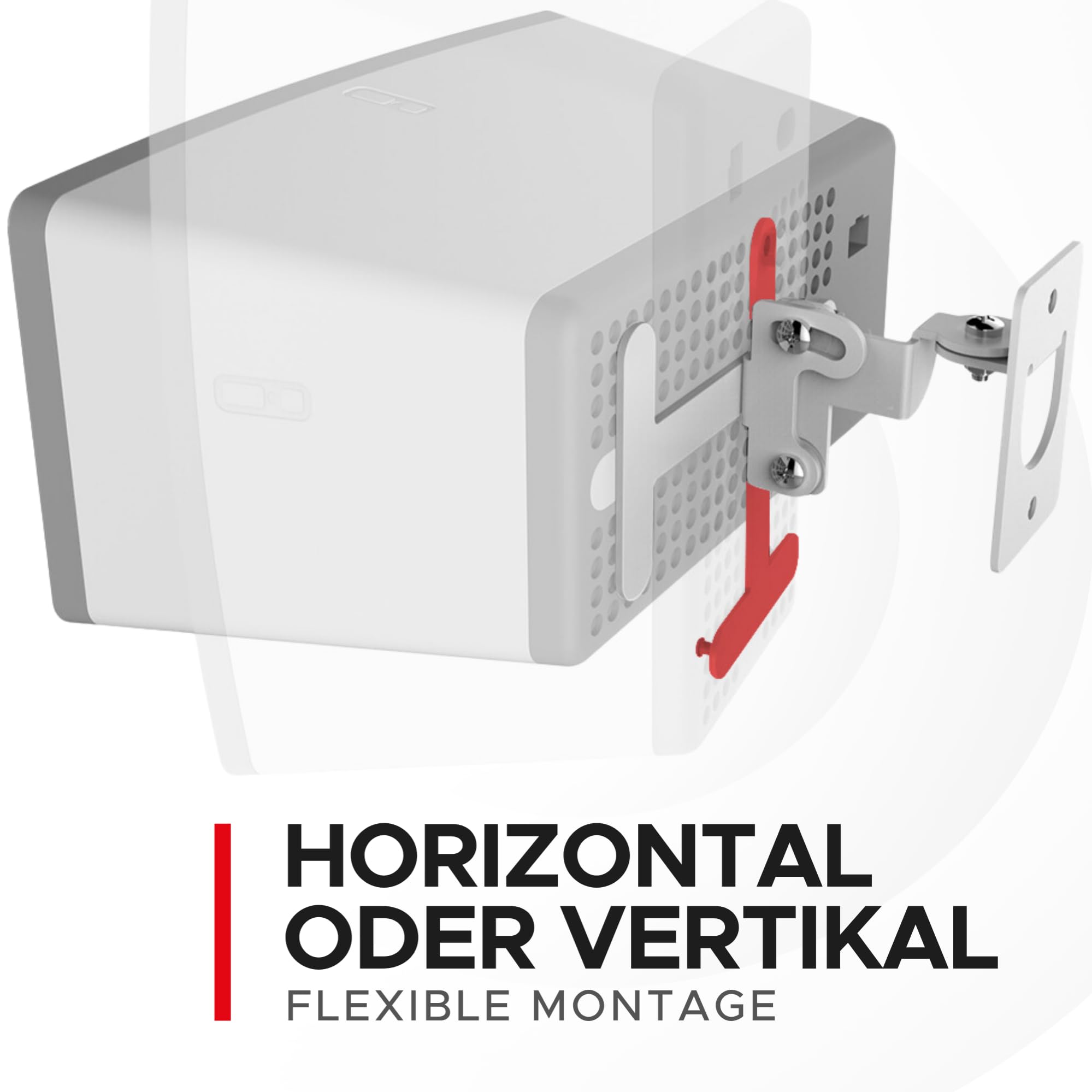 Sound bass Play 3 Wandhalterung, Verstellbarer Dreh- und Neigungsmechanismus, Einzelhalterung mit Befestigungsmaterial, Weiß, kompatibel mit Sonos Play: 3 Lautsprecher In Großbritannien entwickelt