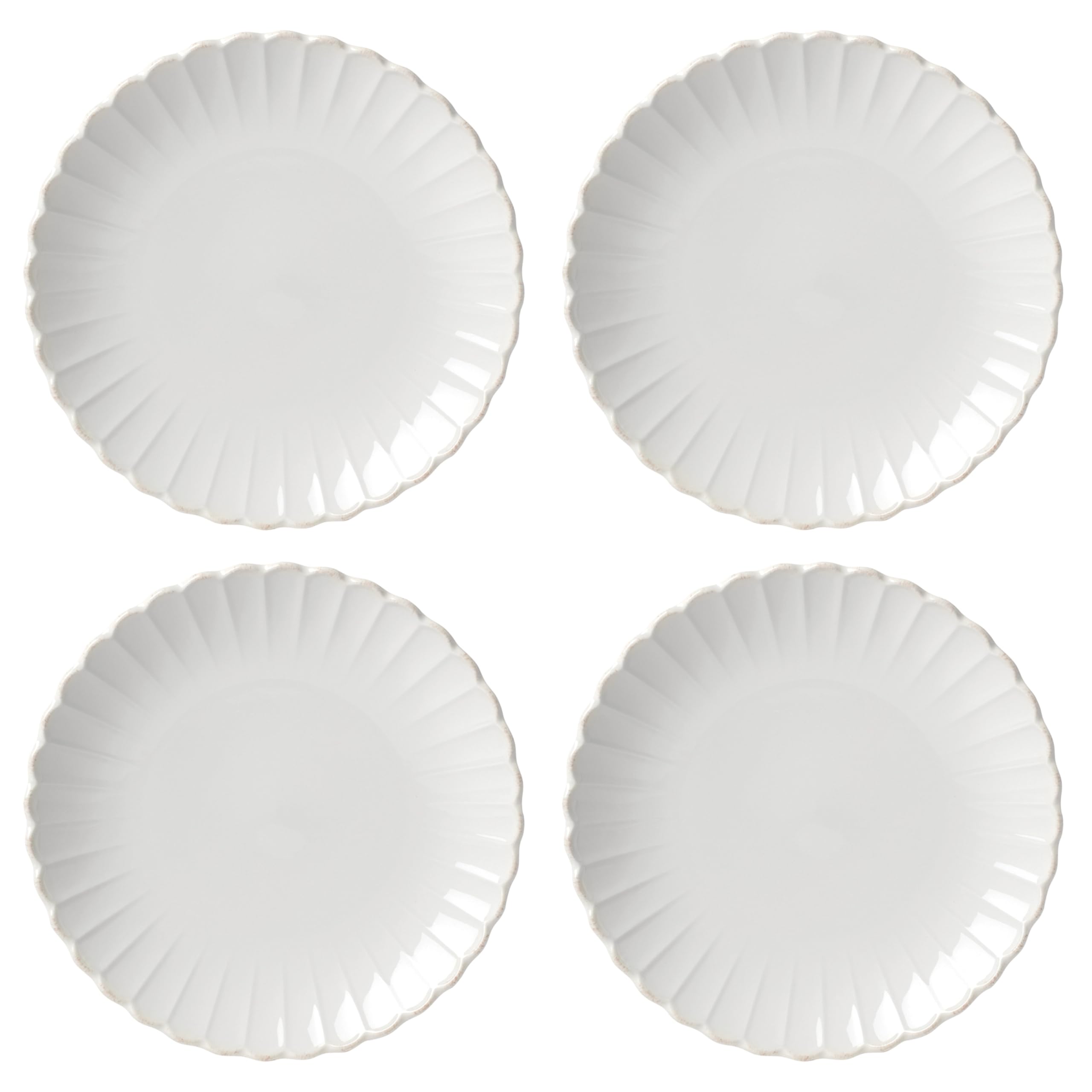 Lenox French Perle Scallop White Dinner Plate Set for 4