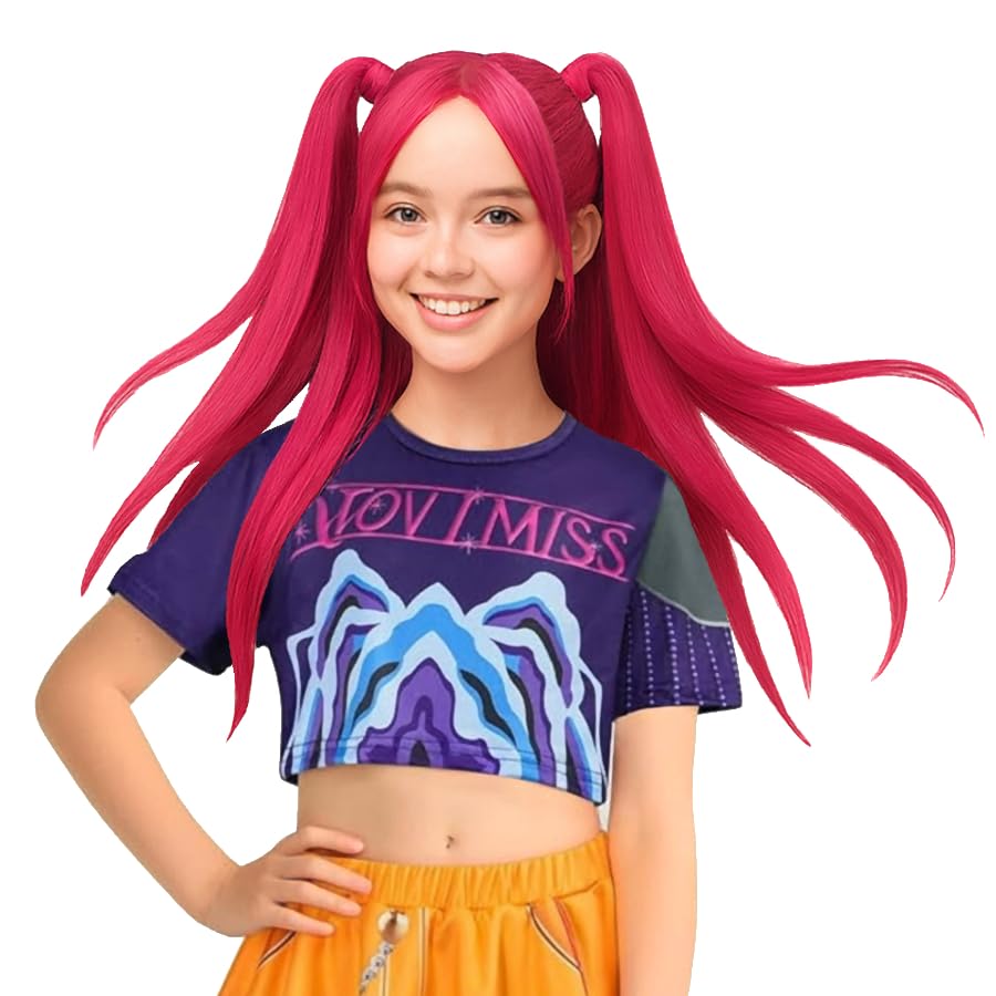 Studio Halloween KPop Anime Pink Twin Tails Girls Wig