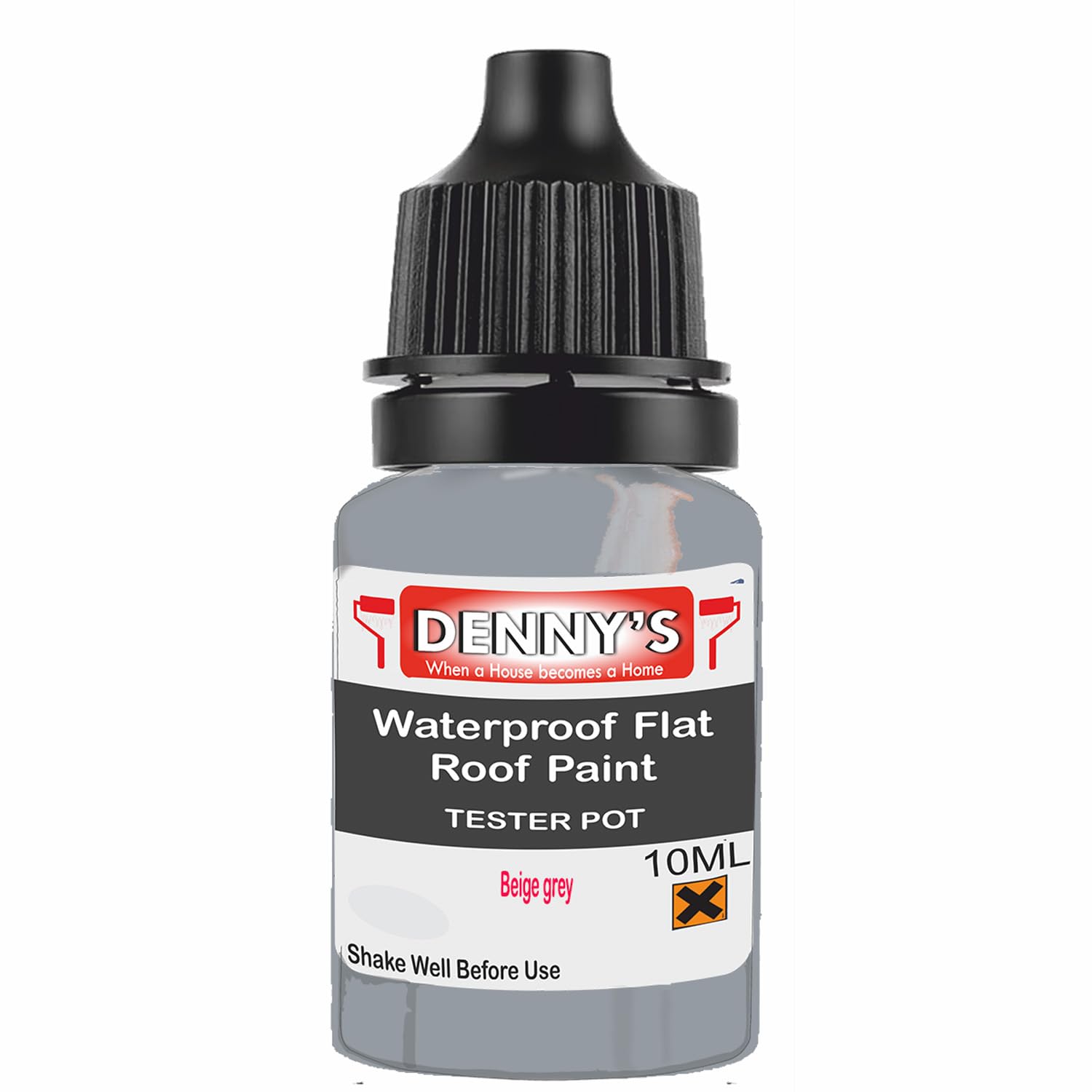 SCOOBYS PAINTS BACK IN THE MIX Chlorinated Rubber Flat Roof Paint – Waterproof Roof Sealer & Leak Repair Coating, Quick Drying, High Adhesion (Beige grey, 10ML Tester Bottle) — image 1