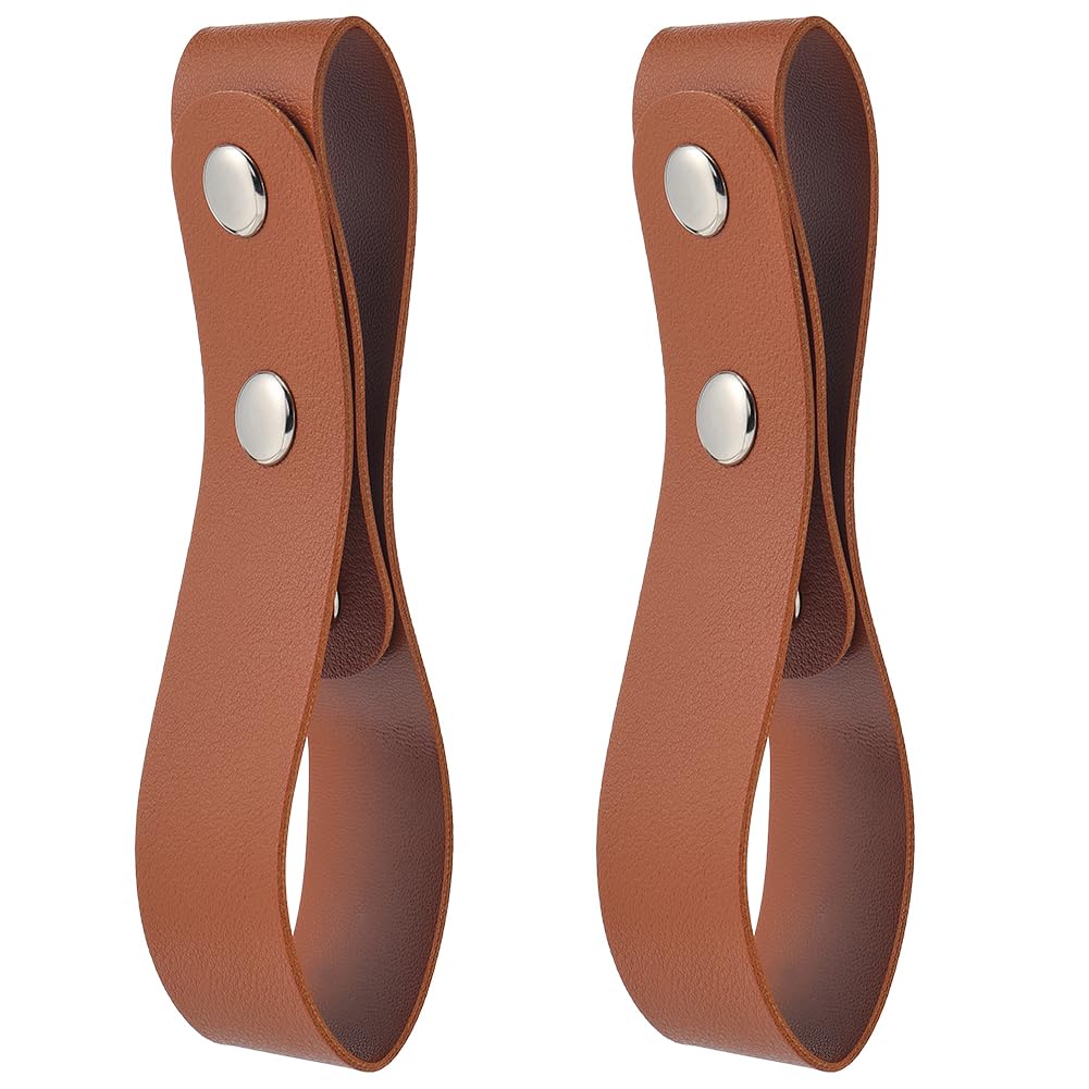 GORGECRAFT 2Pcs Whip Holster Belt Brown Faux Leather PU Adjustable Medieval Viking Handmade Rustic Strap Loop Bullwhip Holders for Men Cowboy Cosplay Costumes Horse Riding Pastoral Tools Accessories