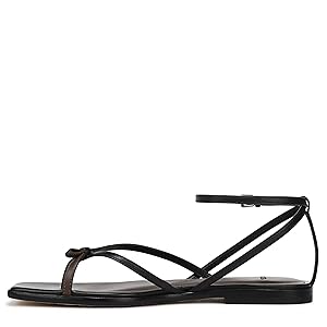 Amazon.com | Vince Womens Ali Flat Sandal Black Leather 5.5