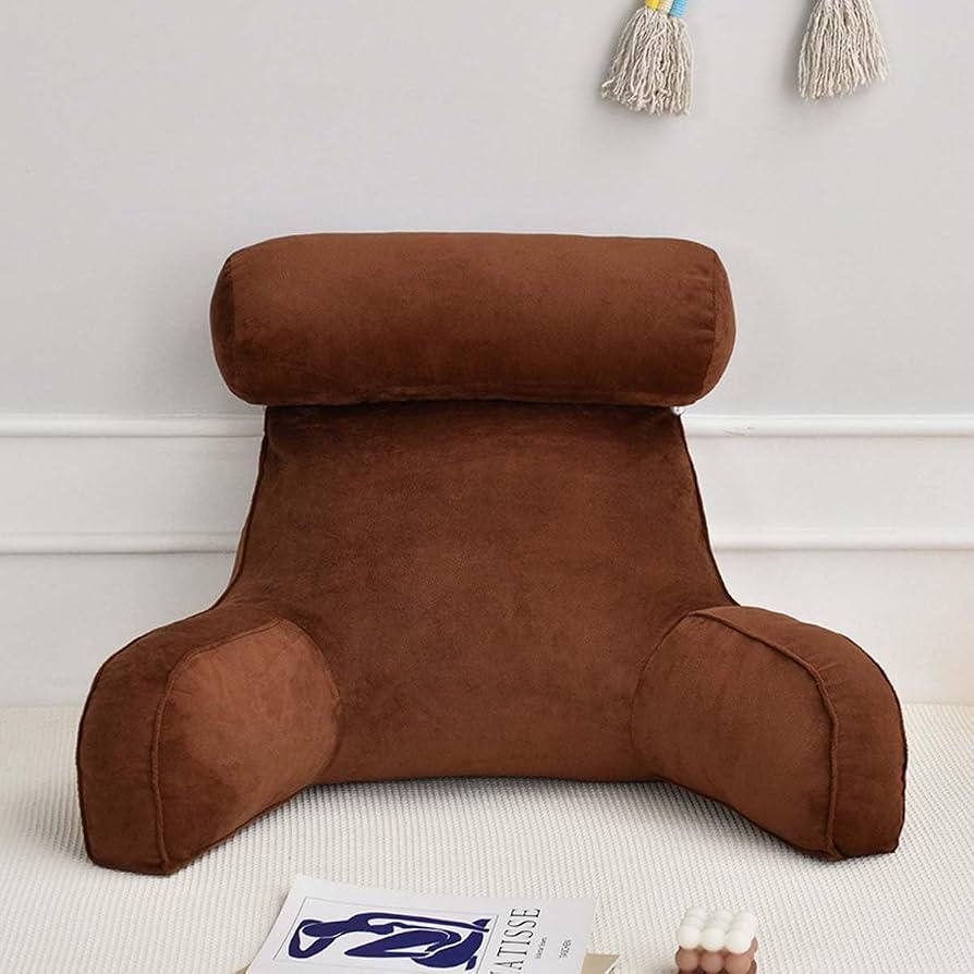 Cuscino Da Lettura 75x50x15 Cm Con Federa Rimovibile E Cuscino Collo Staccabile - Supporto Lombare Per Letto, Divano, TV - Tasca Laterale, Manico, Morbido, Vari Colori - 2
