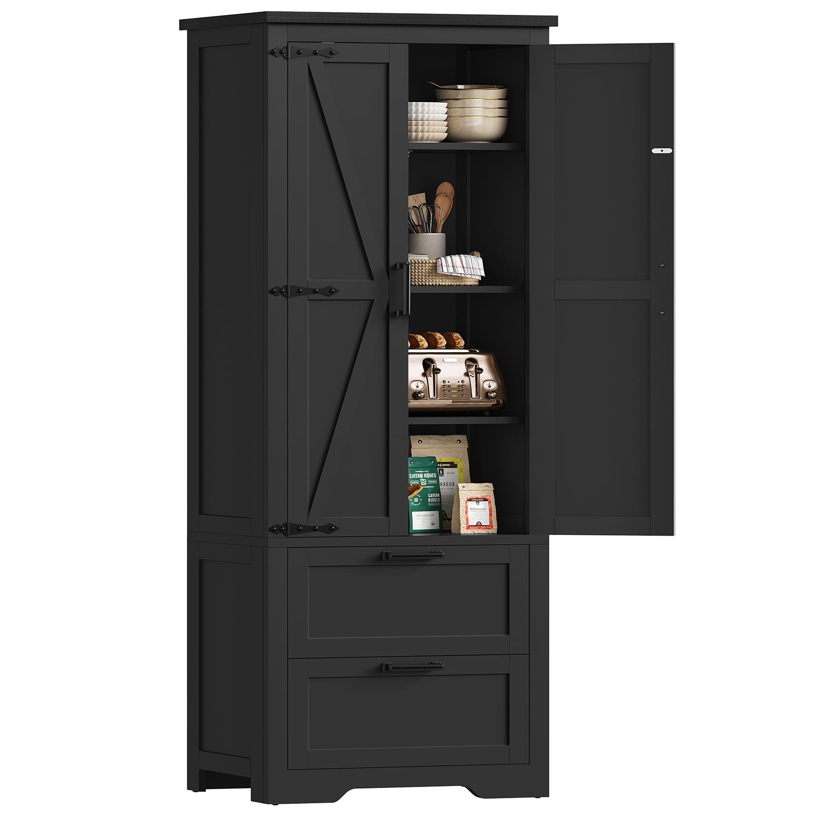 TEENFON Storage Cabinet with Doors &amp; Adjustable Shelf