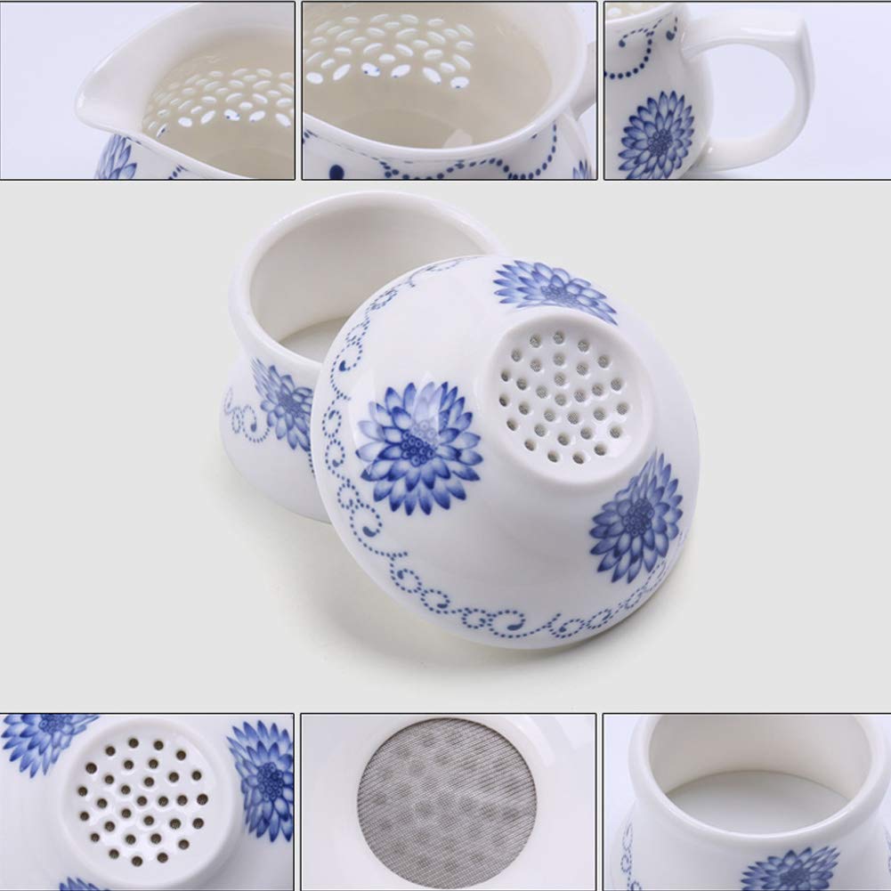 Chinesisches Gongfu-Tee-Set für Erwachsene, tragbares Kung-Fu-Tee-Set mit Teekanne, Gongdaobei-Set (Sonnenblüte)