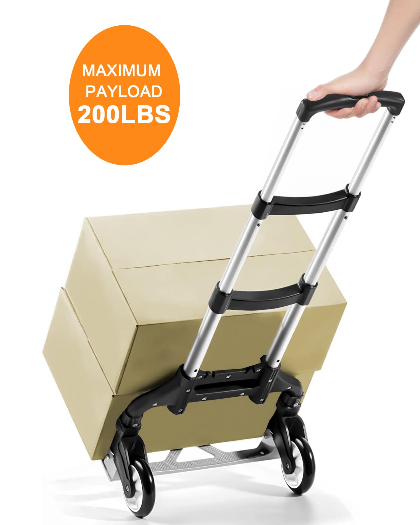 Carretilla Plegable, Carrito con Ruedas Plegable, carretillas Ligeras para mudanzas, Viajes, Compras, el Aeropuerto y la Oficina | Carrito móvil de aluminio ligero, carrito plegable portátil para carrito utilitario, viajes, compras, aeropuerto y oficina