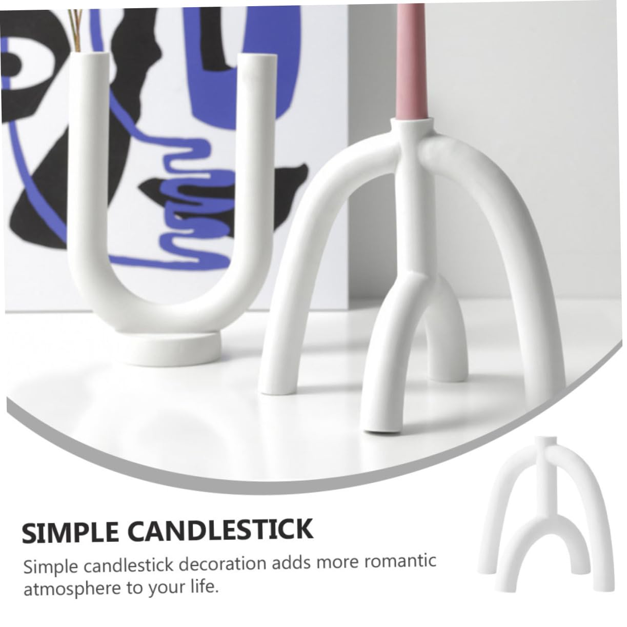 Ciieeo Candelabro y Uso Duradero Blanco Diseño Simple de Cerámica para Adorno del Hogar en Festivales y Bodas