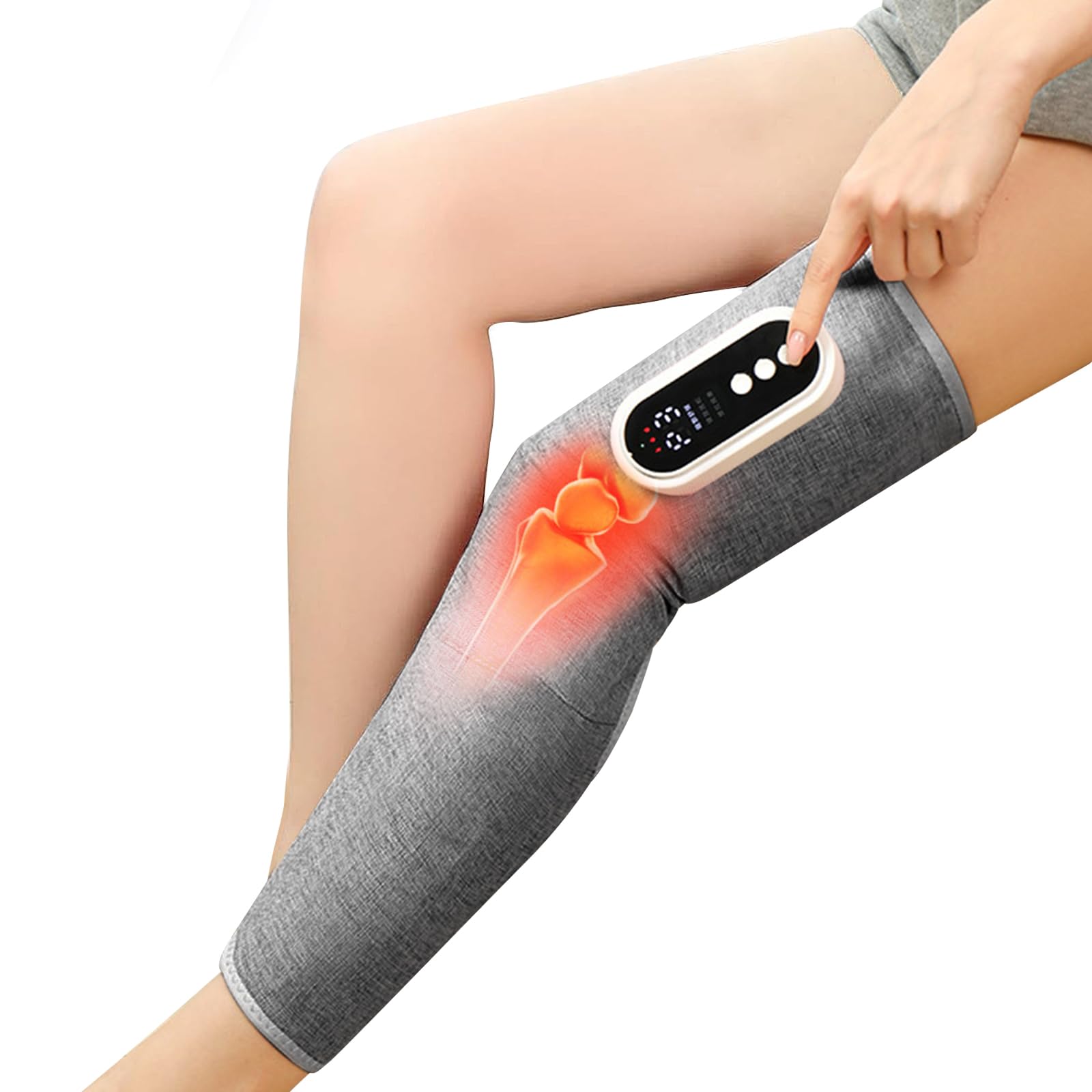 Masajeador de piernas inalámbrico, masajeador de pantorrillas con calefacción y compresión de aire, masajeador de presión en caliente con 3 modos y función de calefacción, relajación muscular, muslos