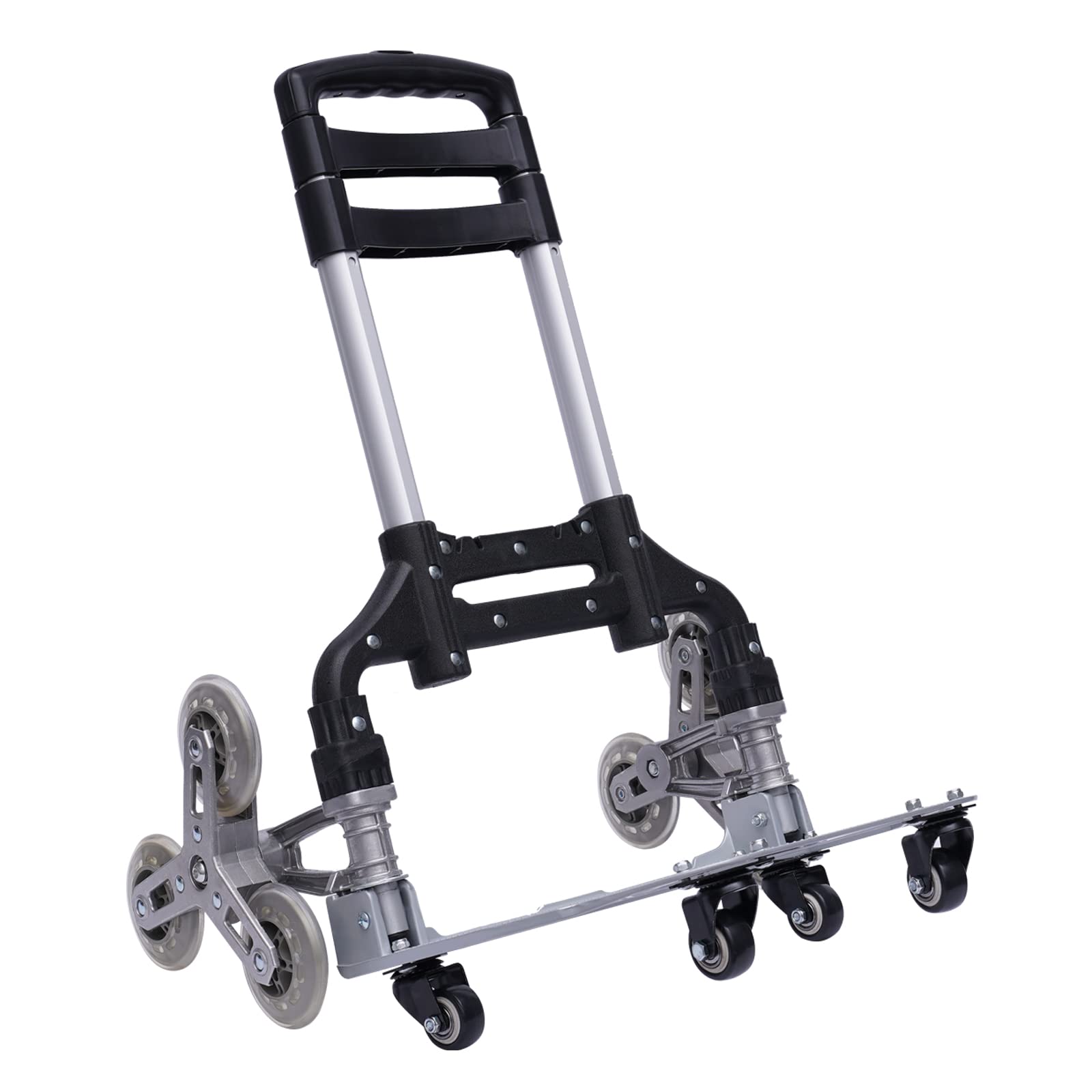 Aluminiowy wózek transportowy, składany, lekki wózek bagażowy, nośność 75 kg, wózek ręczny do transportu towarów w małych sklepach i supermarketach