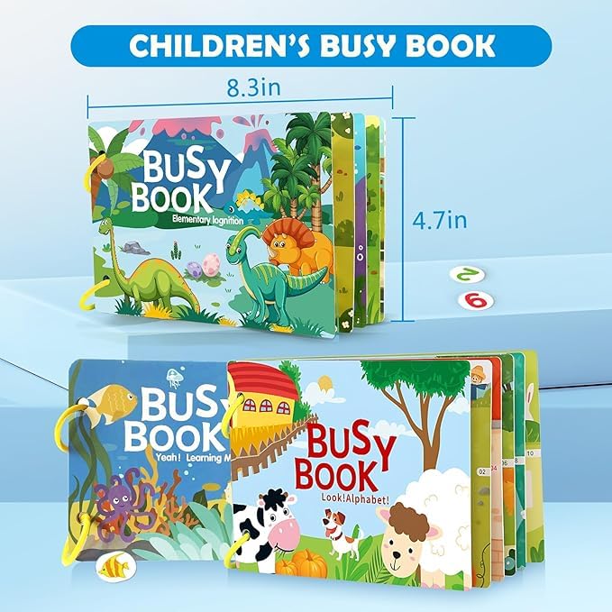Image of SHNMN Busy Book | Preschool Busy for Toddlers Kids /Children Activities | Quiet Book Alphabets, Animal, Shapes Learning | Kids Age 2-5 Years: 1 (Alphabet,Animal,Learning,Elementary Book)