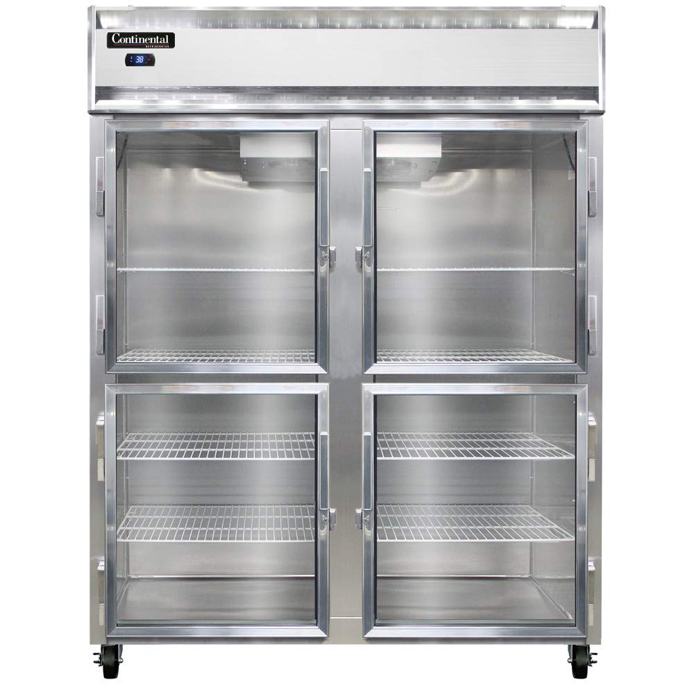 2RES-SA-GD-HD Extra-Wide Two Section Reach In Glass Door Refrigerator by Continental Refrigerator – Commercial Grade