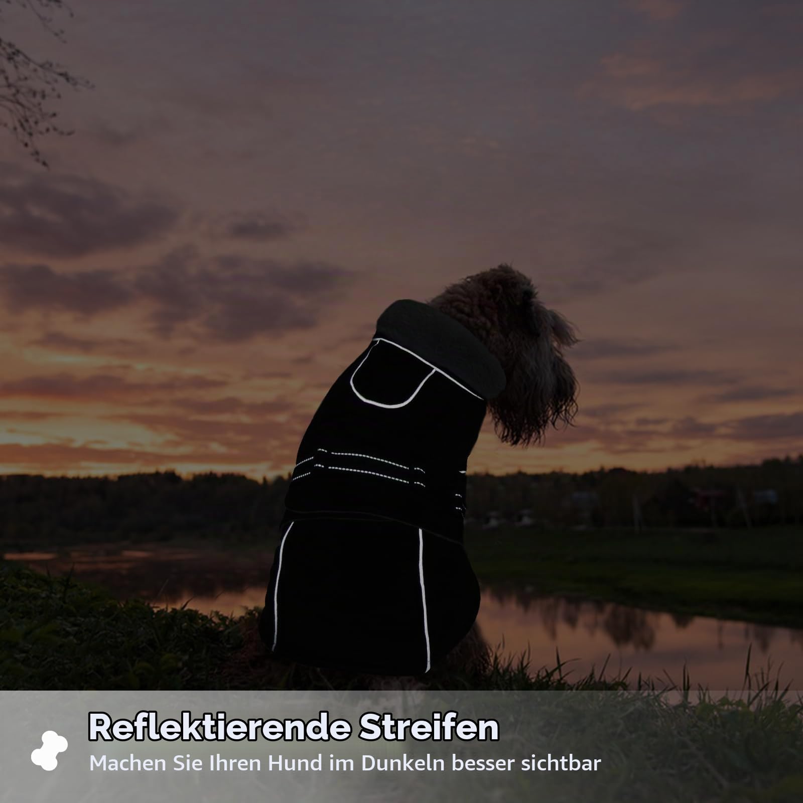 Hundemantel XXL, Hundejacke Große Hunde Fleecemantel Hund Hundepullover Grosse Hunde Warmer Hundemantel(Schwarz, 2XL)