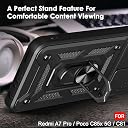 TheGiftKart Tough Armor Bumper Back Cover Case for Mi Redmi A7 Pro/Poco C85x 5G / C81 | Kickstand & Ring Holder | 360 Degree Protection Back Cover Case (PC & TPU, Sliding Camera Cover, Black) gallery image