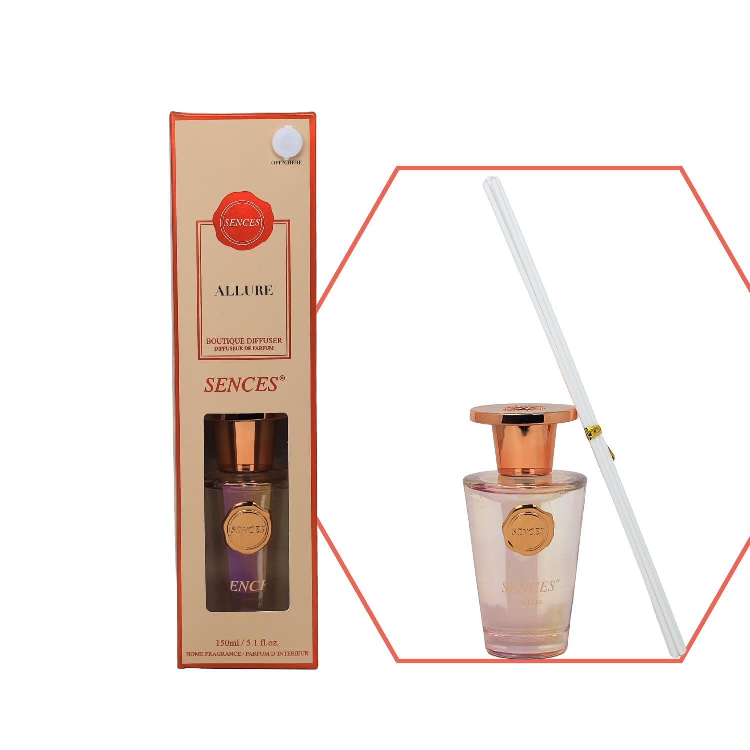 Baltus Reed Diffuser 150ml Allure Air Freshener Room Gift Scents Aromatherapy