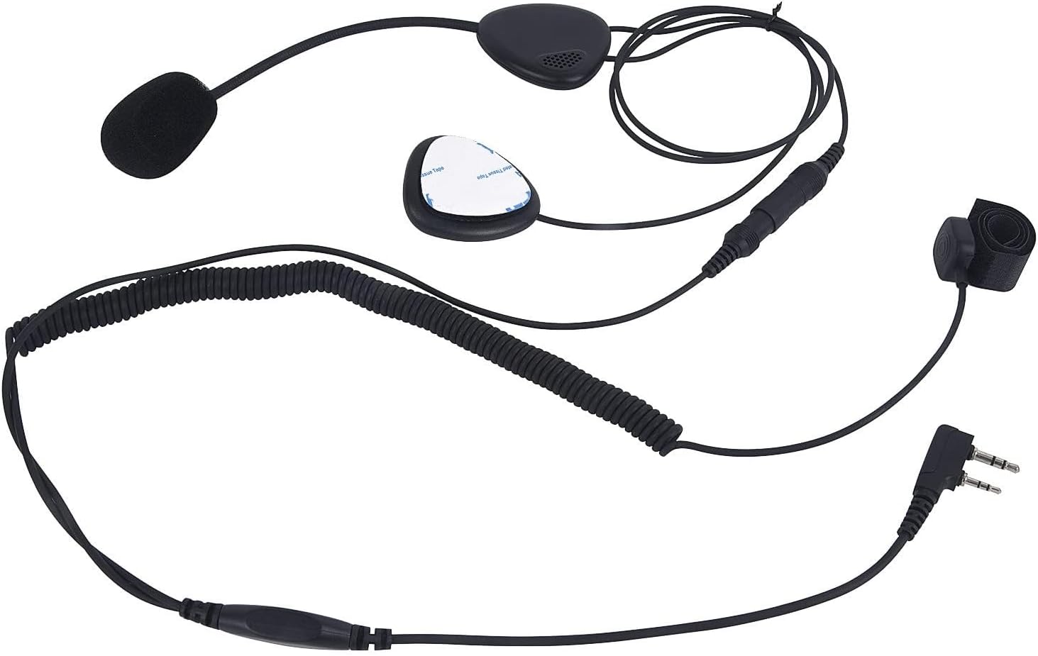 Motorcycle Earpiece 2 Way Radio Head Unit Hands Free Bicycle Bike Riding Half Full Face Helmet Earphone Wired Headset Headphone with Mic for Baofeng Kenwood Walkie Talkie