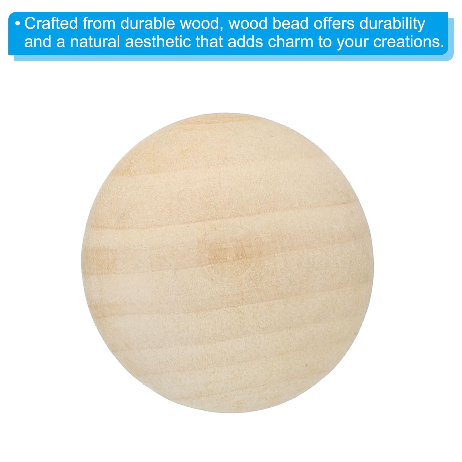 30 Halbe Holzperlen, 30 Mm – Naturbelassen, Zum Basteln, Bemalen, Für DIY-Projekte