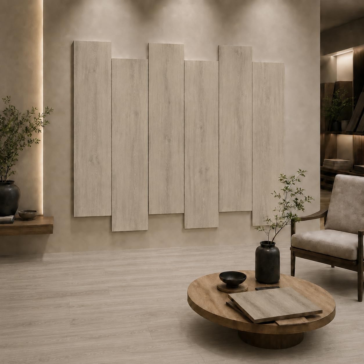 SPC - Pavimento in vinile Klick, 5 mm, 10 assi da 2,25 m², 122 x 18,4 cm, impermeabile, con base IxPE da 1 mm integrato (Izmir, Box 2,25 m²)