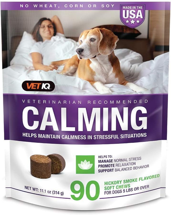 VetIQCalming Support Supplement for Dogs, Anxiety Supplement Soft Chews,1 Count (Pack of 90)