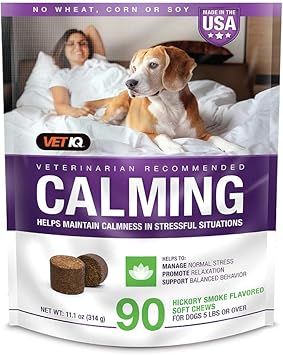 VetIQ Calming Support Supplement for Dogs, Anxiety Supplement Soft Chews,1 Count (Pack of 90)