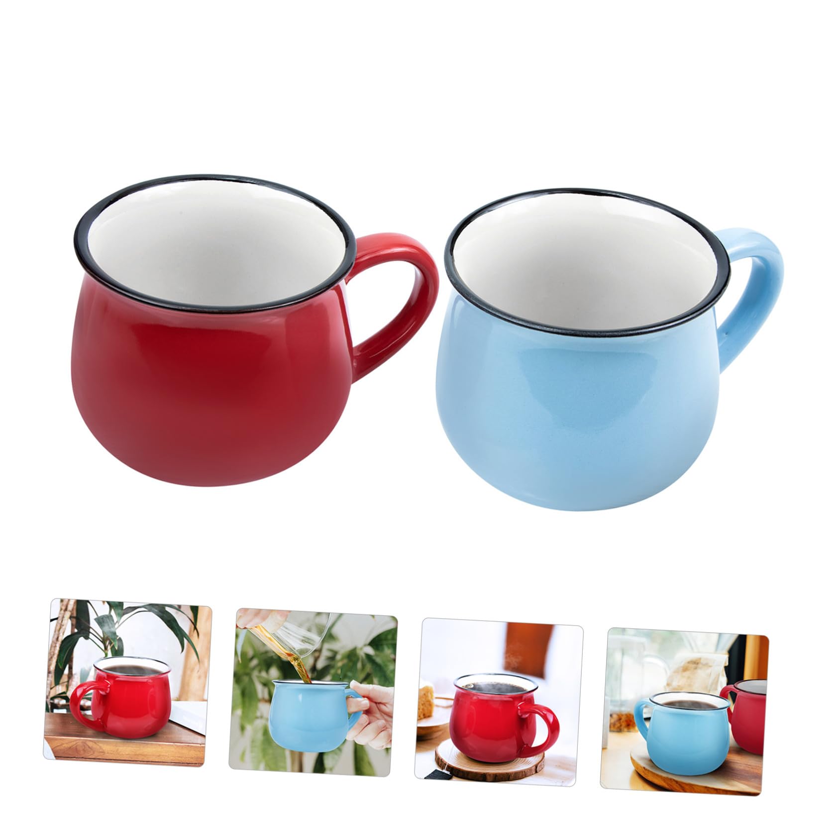 Toyvian 2stücke Keramikbecher für Kaffee und Tee Glatte Kanten zum Trinken Geeignet für Wasser und Milch Robust und Langlebig für Zuhause und Büro