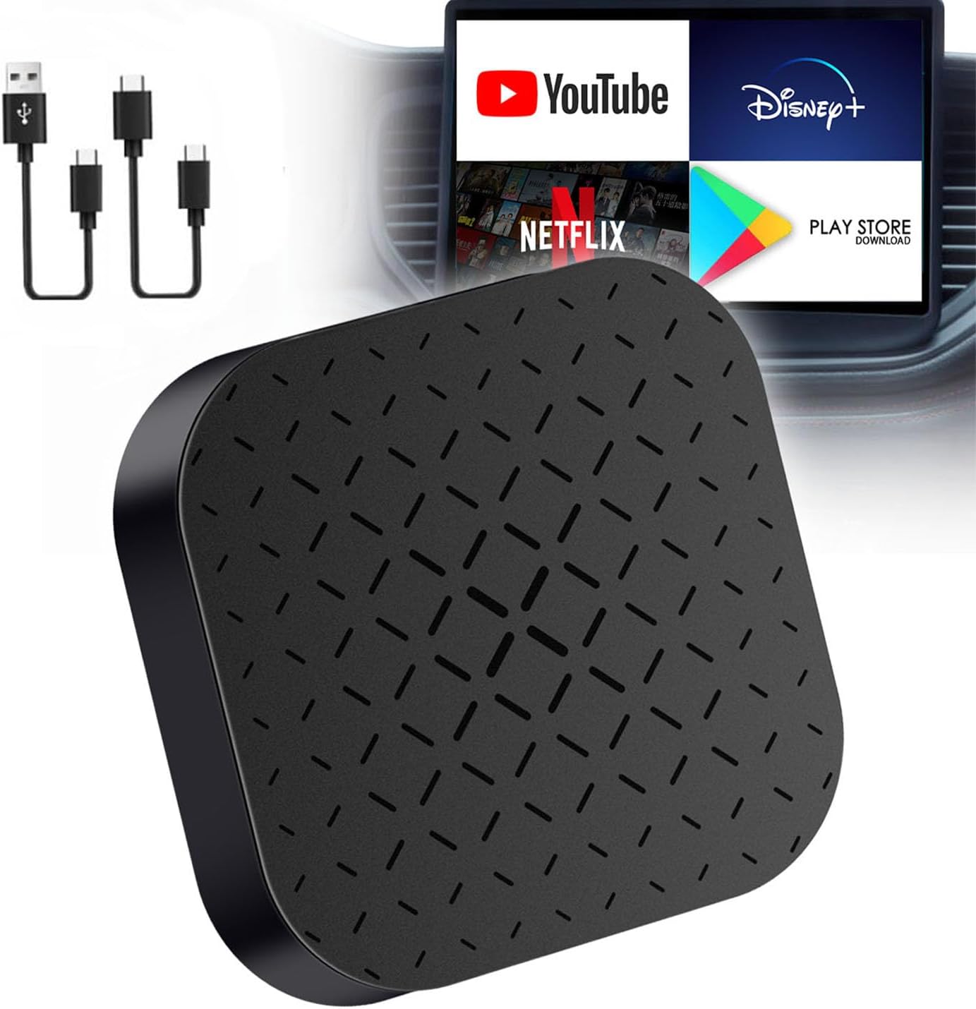 The Magic Box 2.0 Support Netflix/YouTube/Disney/Google Play/TF Card, Wireless Carplay and Android Auto Adapter, Android 11.0 System CarPlay Ai Stream to Your Car Media (2+16GB) Black