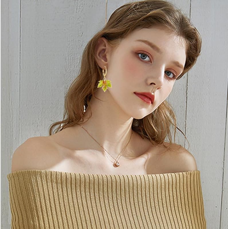 9Pairs Fall Earrings for Women Cute Squirrel Pine Cone Corn Maple Leaf Pumpkin Turkey Earrings Autumn Thanksgiving Earring Autumn Thanksgiving Jewelry Gift - Image 3