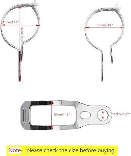 Miniatura 2 de Mad Hornets Soporte de luz de señal de giro frontal, soporte de abrazadera de montaje en barra de horquilla, 1.614-2.008 in, se adapta a la mayoría