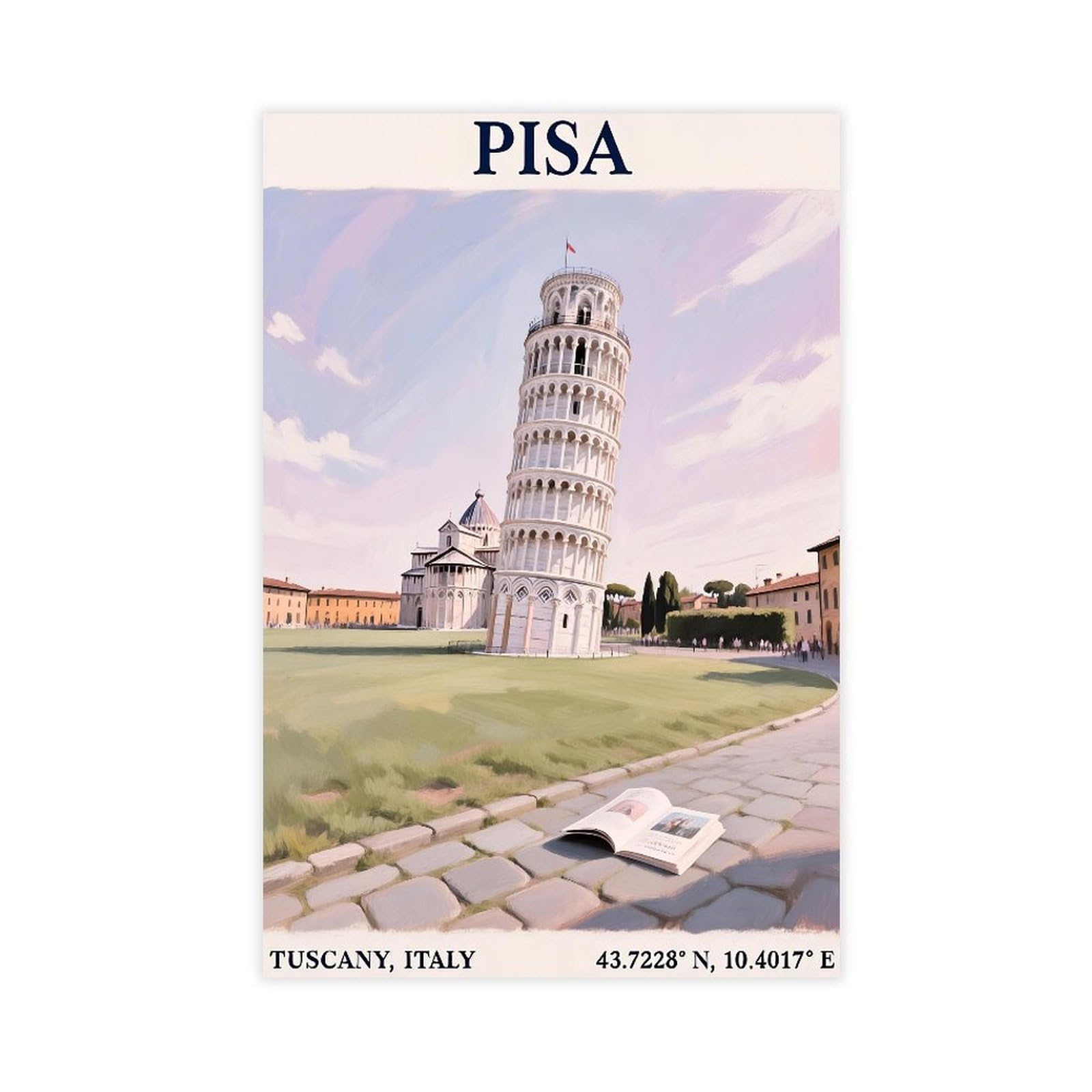 Leaning Tower of Pisa Poster Canvas Poster for Dorm Room Decor Gift