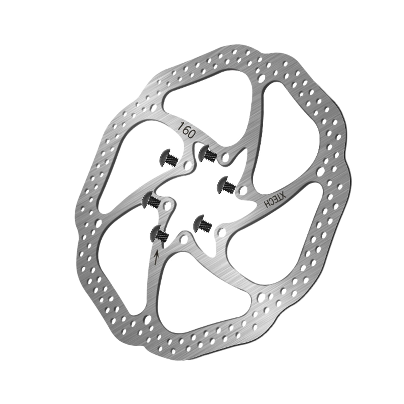 AEYINO 160mm MTB Disc Brake Rotor with 6 Bolts, Bicycle Brakes Stainless Steel Rotors M5 Screws, for Mountain Road Bikes MTB โ image 1