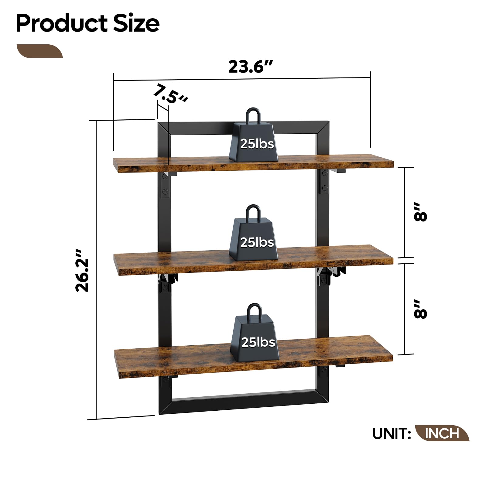 Snapklik.com : Bestier Floating Shelves For Wall, 24 Inch Kitchen ...