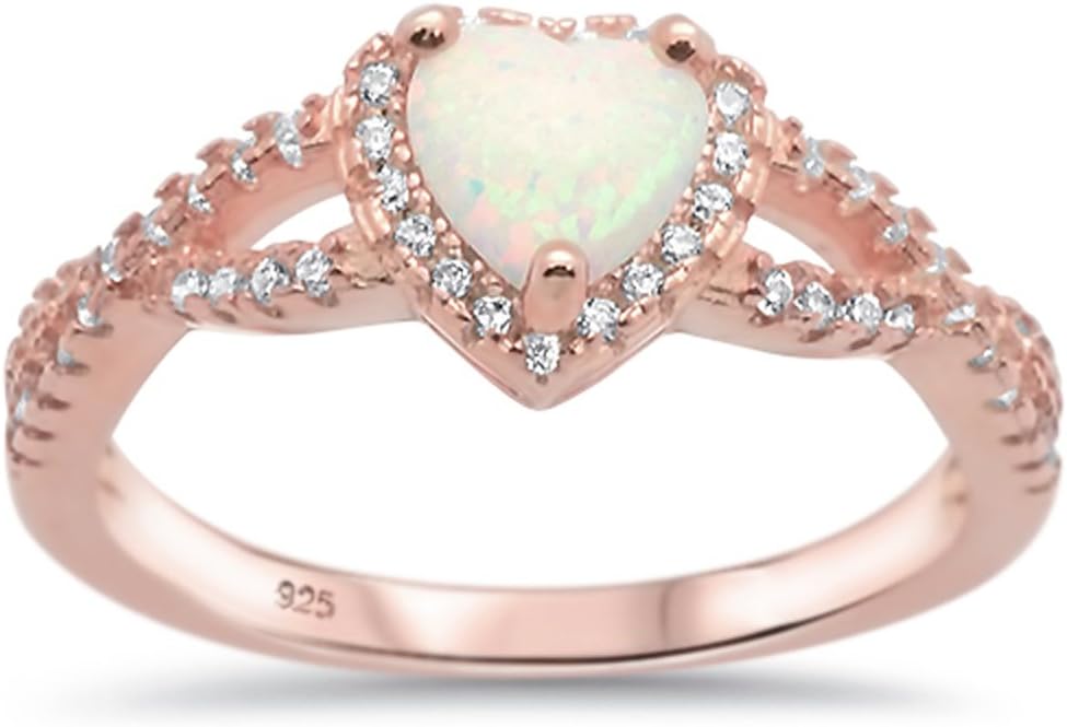 Oxford Diamond Co Sterling Silver Heart Halo Simulated Gemstone Promise Ring Available