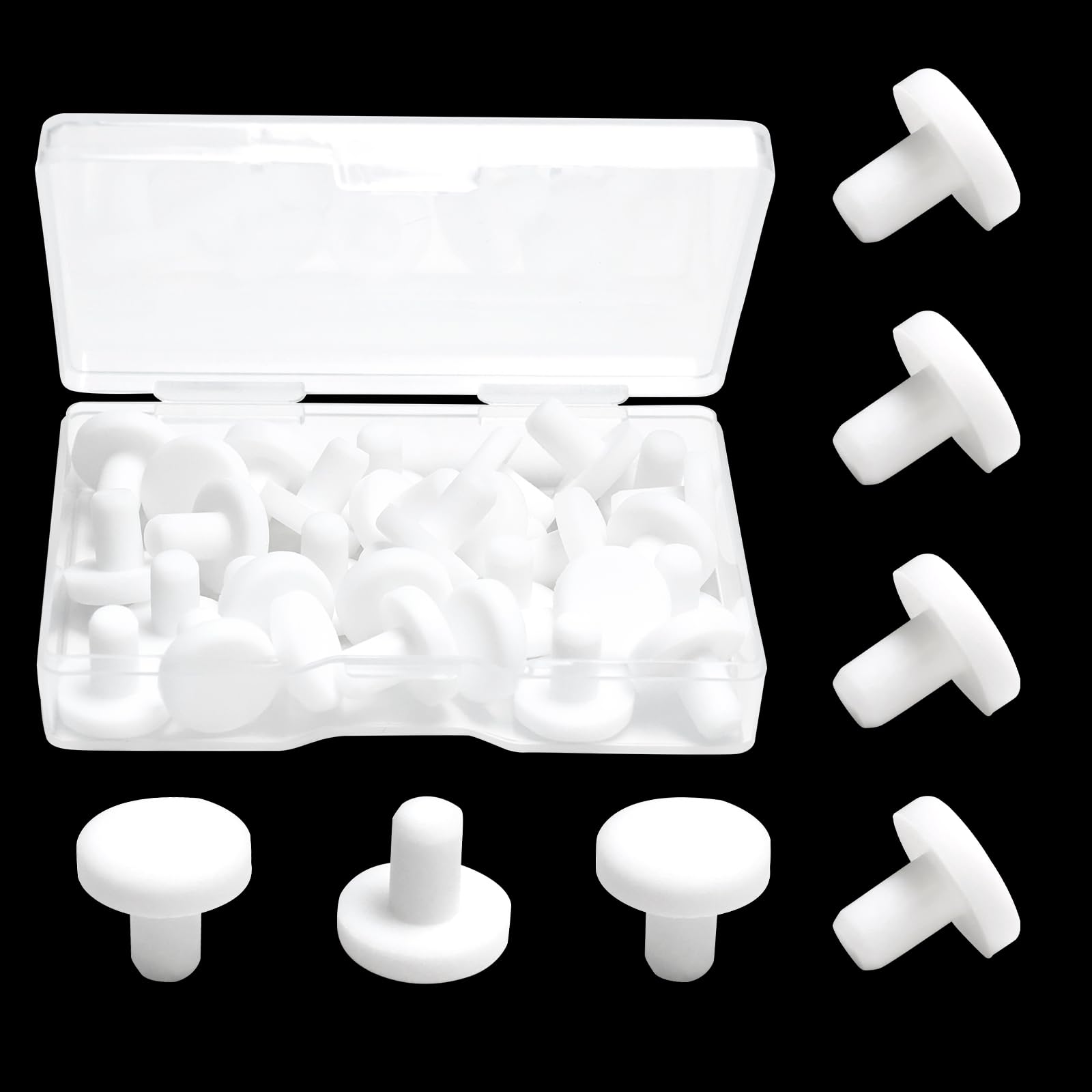 30 Pcs 5 mm/0.2 in Silicone Rubber Plug for Small Round Holes