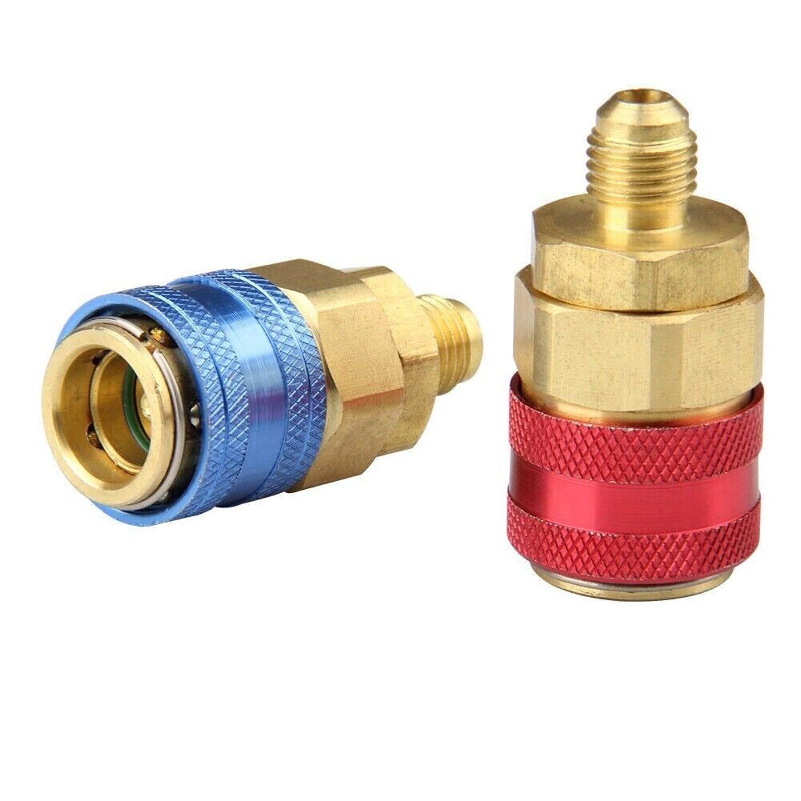 NATEFEMIN 2X High/Low Car Side Quick Coupler Auto Air-Conditioning Hose Adapter Fitting Connector Tool