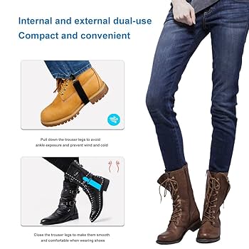 GAROZATION 2pcs Adjustable Elastic Boot Straps Clips For Pants Windproof Fasteners For Cycling Elastic Design For Men Women