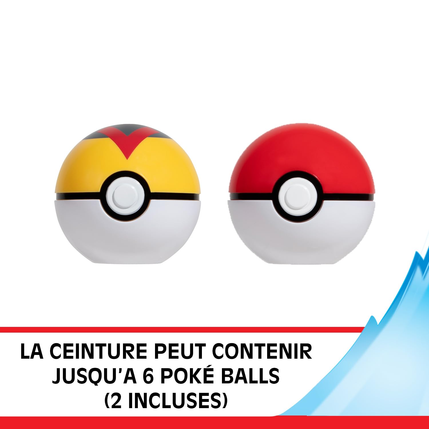 BANDAI - Pokémon - Ceinture Clip 'N' Go Pikachu Pokémon Day - 1 Ceinture, 2 Poké Balls et 1 Figurine Pikachu 5 cm - Accessoire pour se déguiser en Dresseur - Jouet Enfant 4 Ans et + - JW3162