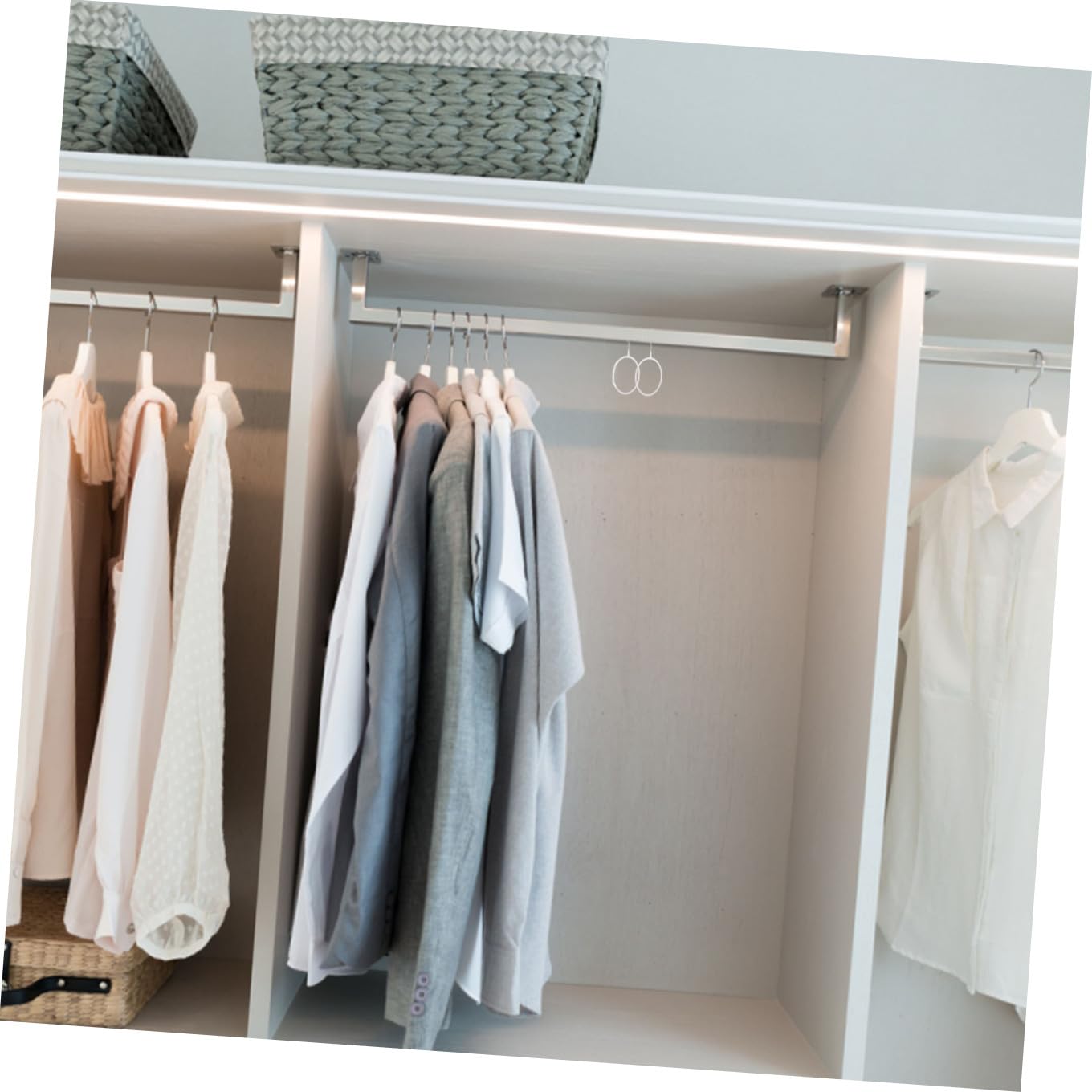 Schalhalter für Kleiderschrank 8 Stück aus Eisen und PVC Weiß